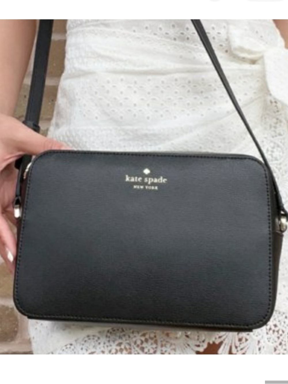 Kate Spade Harper Black Leather Crossbody Bag Camera Purse - Picture 4 of 16